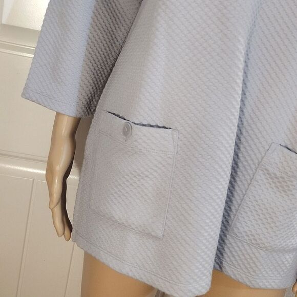 Coldwater Creek Women's Size Small Silver Gray Quilted Flowy Waffle Tunic Top - Picture 5 of 8